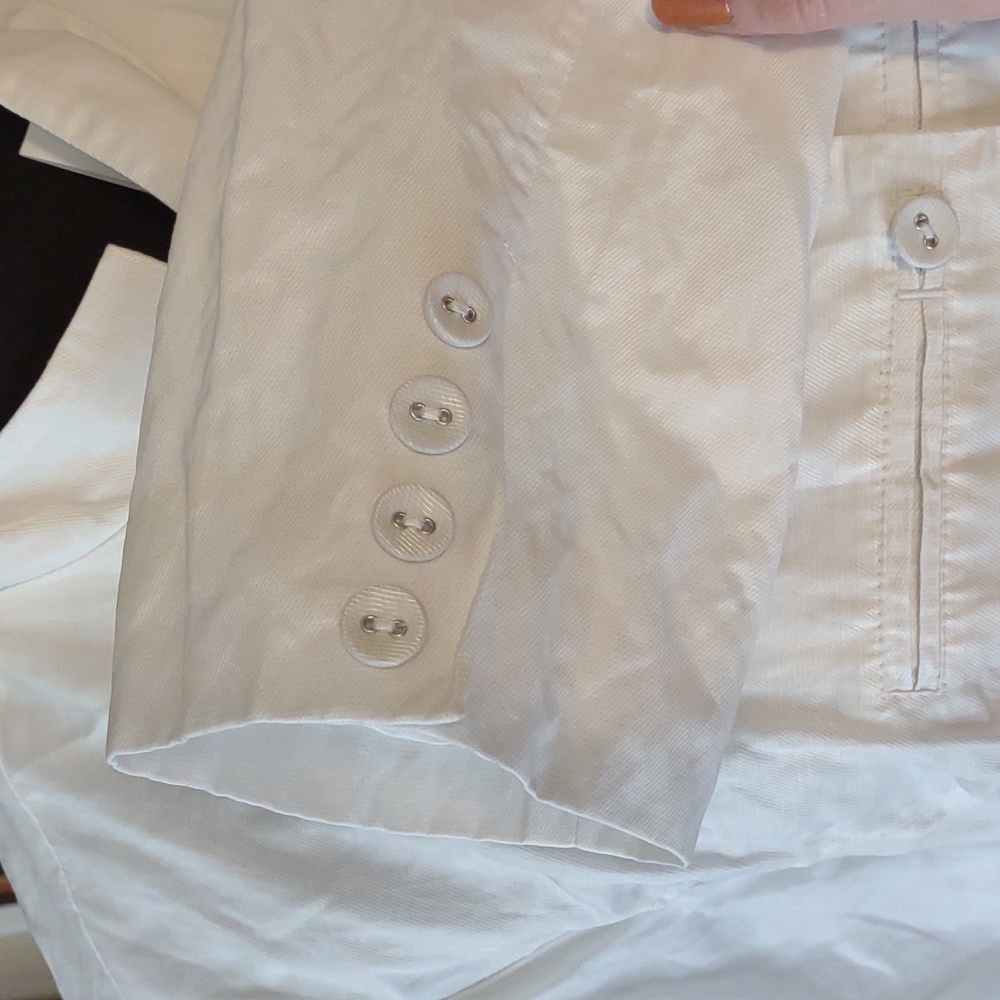 Chico's White Kayte Military Style Lightweight Jacket NWT - Picture 4 of 8